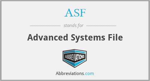 ASF - Advanced Systems File