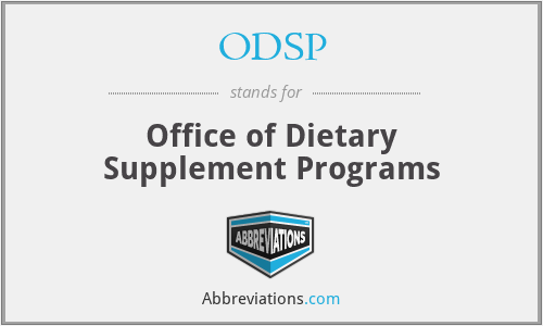ODSP - Office of Dietary Supplement Programs