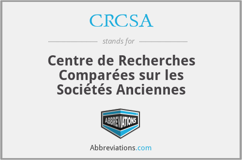 CRCSA - Centre de Recherches Comparées sur les Sociétés Anciennes