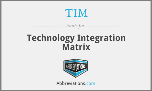 TIM - Technology Integration Matrix