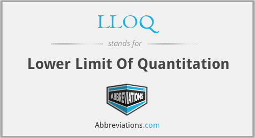 LLOQ - Lower Limit Of Quantitation