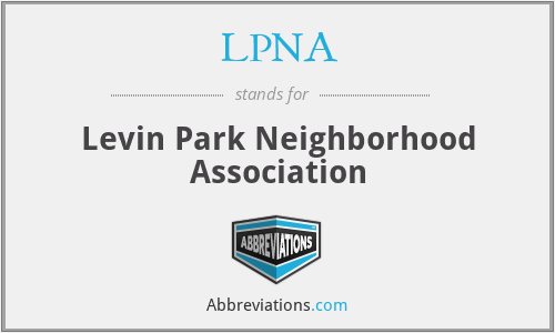 LPNA - Levin Park Neighborhood Association