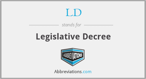 LD - Legislative Decree