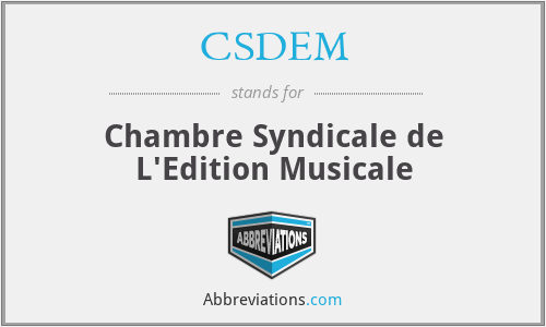 CSDEM - Chambre Syndicale de L'Edition Musicale
