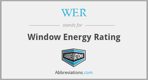 WER - Window Energy Rating