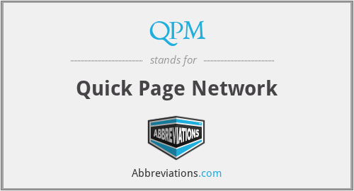 QPM - Quick Page Network