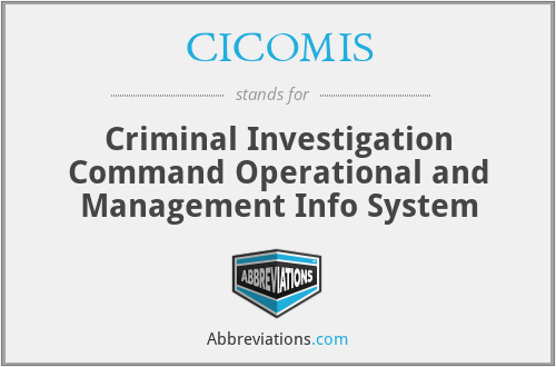 CICOMIS - Criminal Investigation Command Operational and Management Info System