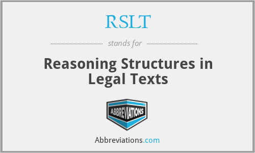 RSLT - Reasoning Structures in Legal Texts