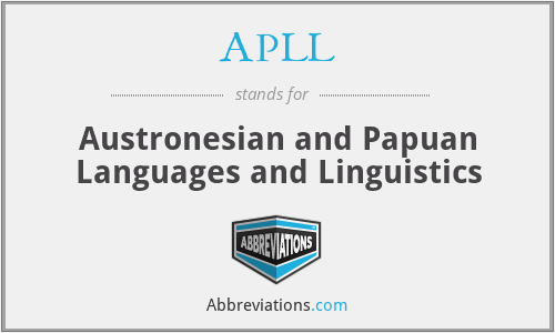 APLL - Austronesian and Papuan Languages and Linguistics