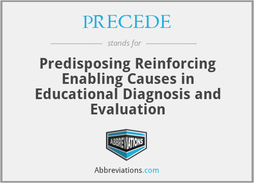 PRECEDE - Predisposing Reinforcing Enabling Causes in Educational Diagnosis and Evaluation