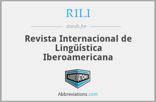 RILI - Revista Internacional de Lingüística Iberoamericana