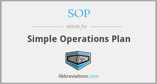 SOP - Simple Operations Plan