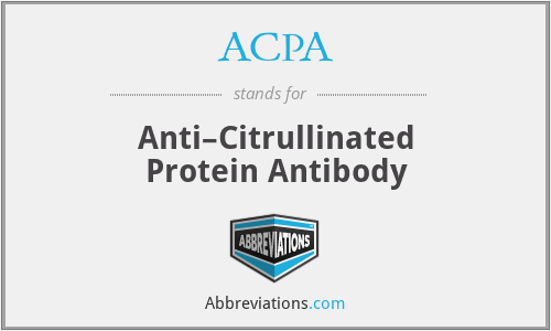 ACPA - Anti–Citrullinated Protein Antibody