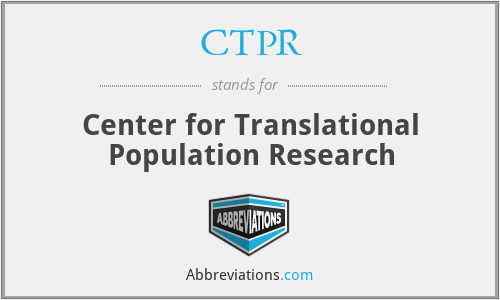 CTPR - Center for Translational Population Research
