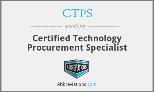 CTPS - Certified Technology Procurement Specialist