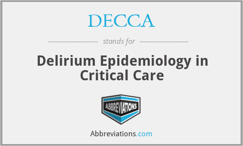 DECCA - Delirium Epidemiology in Critical Care