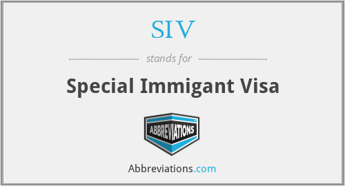 SIV - Special Immigant Visa
