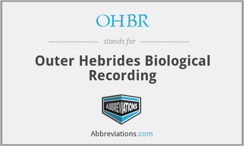OHBR - Outer Hebrides Biological Recording