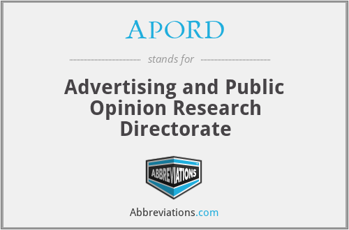 APORD - Advertising and Public Opinion Research Directorate