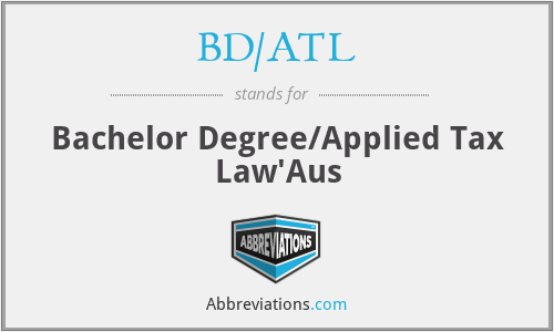BD/ATL - Bachelor Degree/Applied Tax Law'Aus