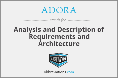 ADORA - Analysis and Description of Requirements and Architecture
