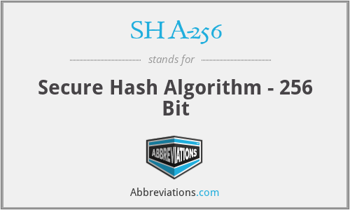 SHA-256 - Secure Hash Algorithm - 256 Bit