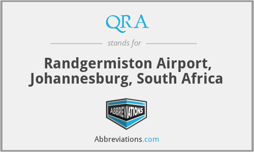 QRA - Randgermiston Airport, Johannesburg, South Africa
