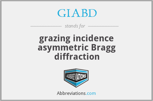 GIABD - grazing incidence asymmetric Bragg diffraction