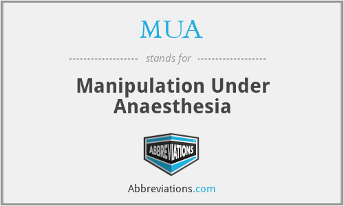 MUA - Manipulation Under Anaesthesia