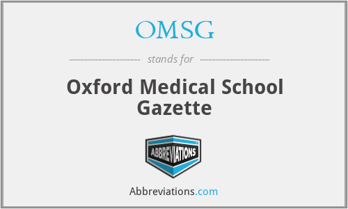 OMSG - Oxford Medical School Gazette