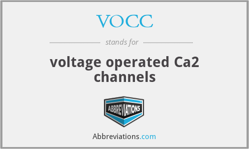 VOCC - voltage operated Ca2 channels
