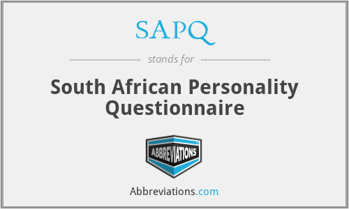 SAPQ - South African Personality Questionnaire