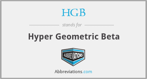 HGB - Hyper Geometric Beta