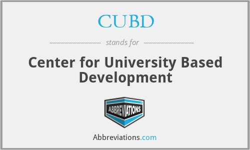 CUBD - Center for University Based Development