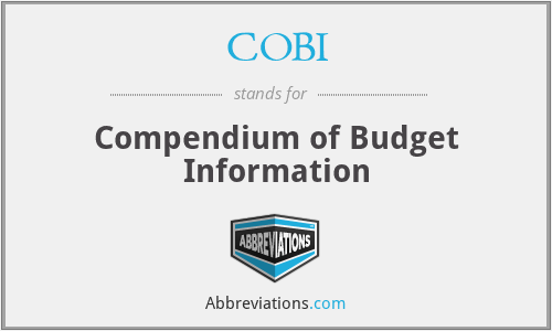 COBI - Compendium of Budget Information