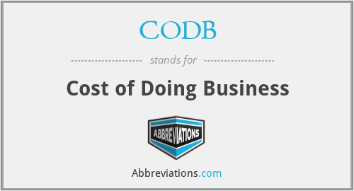 CODB - Cost of Doing Business