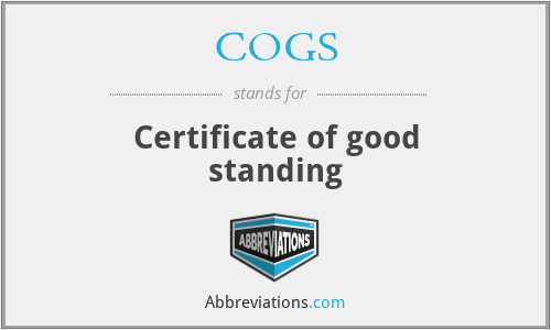 COGS - Certificate of good standing