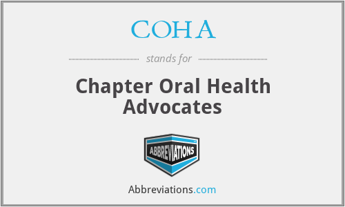 COHA - Chapter Oral Health Advocates