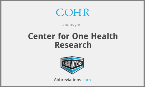 COHR - Center for One Health Research