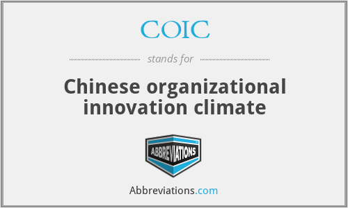 COIC - Chinese organizational innovation climate