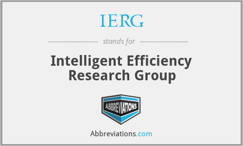 IERG - Intelligent Efficiency Research Group