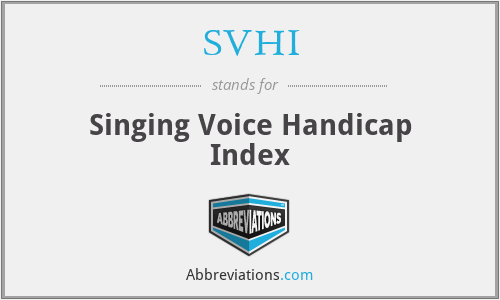 SVHI - Singing Voice Handicap Index