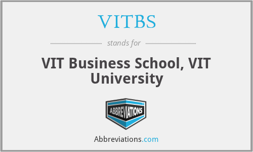 VITBS - VIT Business School, VIT University