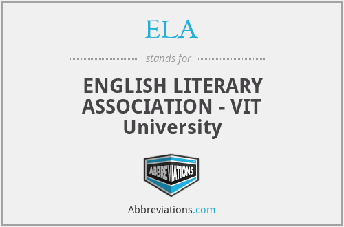 ELA - ENGLISH LITERARY ASSOCIATION - VIT University
