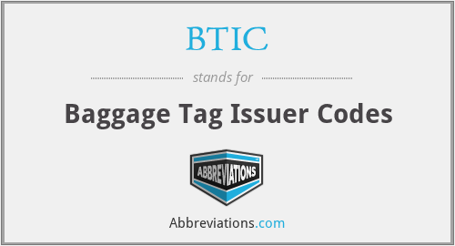 BTIC - Baggage Tag Issuer Codes