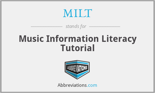 MILT - Music Information Literacy Tutorial