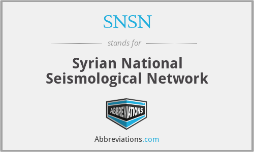 SNSN - Syrian National Seismological Network