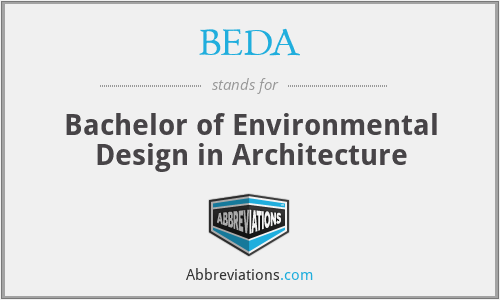 BEDA - Bachelor of Environmental Design in Architecture