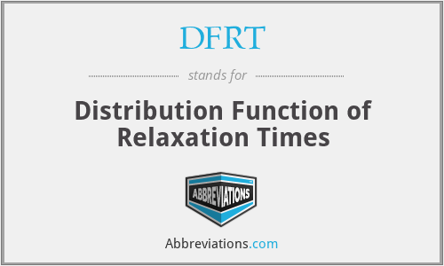 DFRT - Distribution Function of Relaxation Times