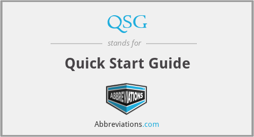 QSG - Quick Start Guide